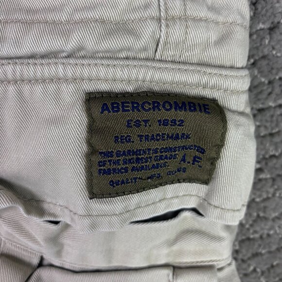 Abercrombie & Fitch Shorts Men's Large Beige Cargo Belt Belted Military Gorpcore - Picture 3 of 13